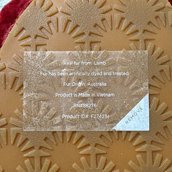 UGG Fluff Yeah Slide Slippers Red Lamb Fur Women Size 9 EUC - Picture 12 of 13